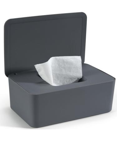 Wet wipes Box Cheerhom Baby Wet Tight Box Consideration Box Gray Box for Moist toilet Paper Moist Wipper Box with Lid holds the towels wet paper box for outside at home and office 18 x 12.2 x 7cm gray