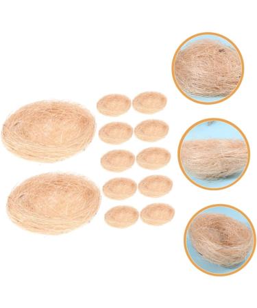 Unomor 12th Simulated Bird Nest - Mini Decorative Rattan & Hemp Silk Nest for Home Culture - 12x12cm - Buy Online on SooperMarket.com