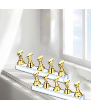 Magnetic Nail Tips Stand Nail Stand Display 2 Sets Acrylic Nail Display Stand False Nail Tips Holder Nail Stand Nail Tip Practice Holder Magnetic for Painting Nails False Nail Tip Manicure Tool golden - Buy Online on SooperMarket.com