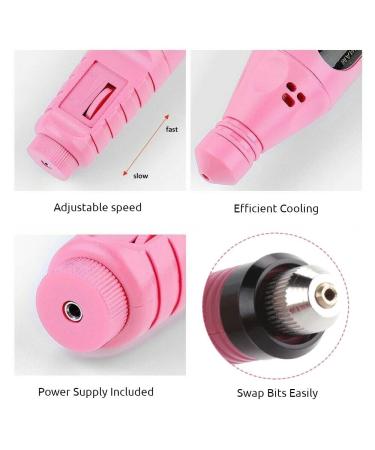 JacobsParts Electric Nail Drill Kit - Portable Pink Manicure & Pedicure Machine - Buy Online on SooperMarket.com