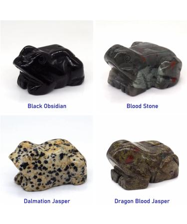 TRUSTTWO 1.5" Frog Statue Natural Gemstone Room Decoration Healing Crystal Animals Figurines Reiki Hand Carved Stones The White Turquoise - Buy Online on SooperMarket.com
