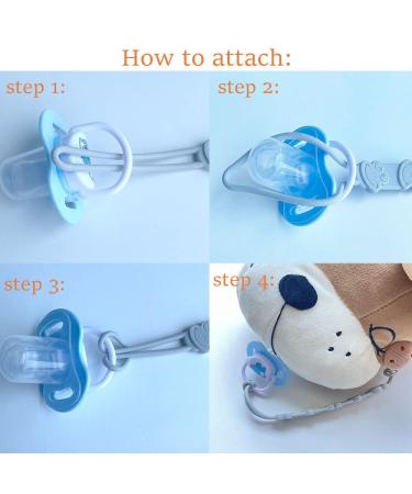 DeMissir Silicone Pacifier Clips Holder - 4Pcs Cute Frogs Design for Baby Boys and Girls - Buy Online on SooperMarket.com