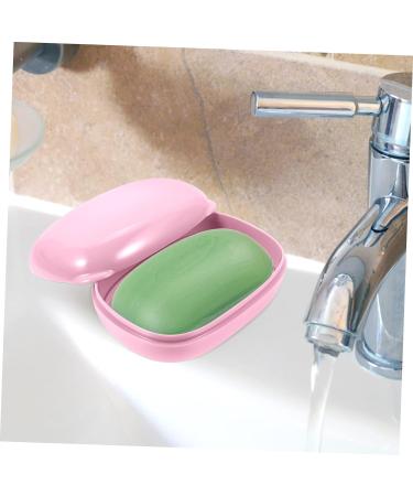 Anneome 2pcs Soap Box Bathroom Soap Holder Container with Lid Plastic Containers Soap Bar Bathroom Supplies Bar Soap Holder To Go Shower Soap Container Pink or Travel Soap Dish With Cover Pink 11.5X8X5CM - Buy Online on SooperMarket.com