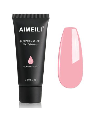 AIMEILI Nail Extension Gel 30ML Pink False Nail Gel Acrylic Gel Builder Nail Gel UV LED Nail Enhancement Gel Nail Thickening for DIY Salon Nail Art Design 041