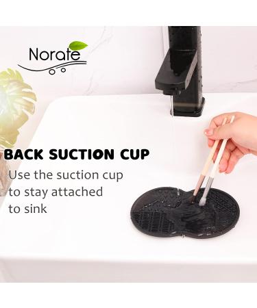 Norate Makeup Brush Cleaner Set - Silicone Cleaning Mat & Cleanser for Brushes and Tools | Stocking Stuffers for Women - Black - Buy Online on SooperMarket.com
