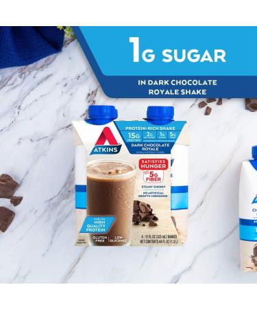 Atkins Dark Chocolate Royale Protein Shake 12 Count - Gluten Free, Keto-Friendly - Buy Online on SooperMarket.com