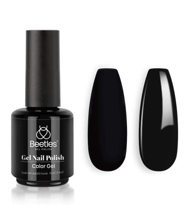 Beetles Gel Nail Polish, 1 Pcs 15ml Audrey Black Color Soak Off Gel Polish Nail Art Manicure Salon DIY Nail Lamp Gel Nail Design Decoration at Home A-Audrey Black