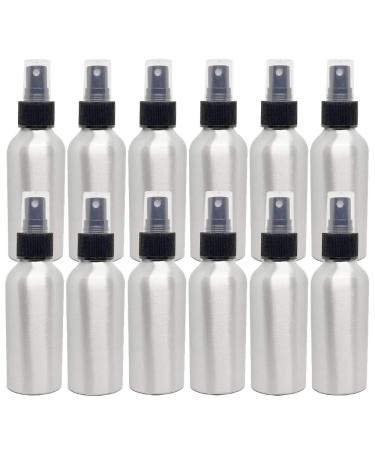 4 fl oz Aluminum Bottle with Black Spray Cap (12 Pack)
