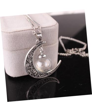 FOYTOKI Necklaces Women Chain Moon Necklace Women Necklace Dandelion Necklace Miss Jewelry Dried Flowers - Buy Online on SooperMarket.com