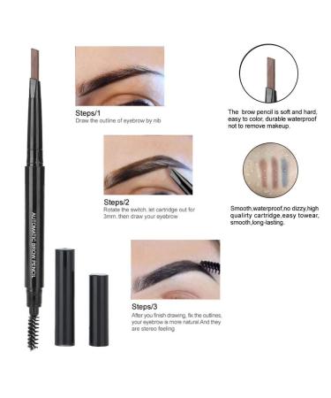 5 Colors Waterproof Eyebrow Pen - Long Lasting Gel & Triangular Tip Brush for Perfect Eyebrow Makeup - Buy Online on SooperMarket.com