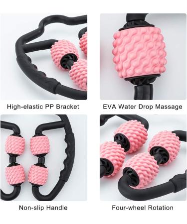 StrongTek Trigger Point Roller Massager for Forearm, Elbow, Hand, Arm, and Leg - Deep Tissue Self Massage for Golfer & Tennis Elbow Treatment - Athlete Muscle Pain Relief - Black + Pink - Buy Online on SooperMarket.com