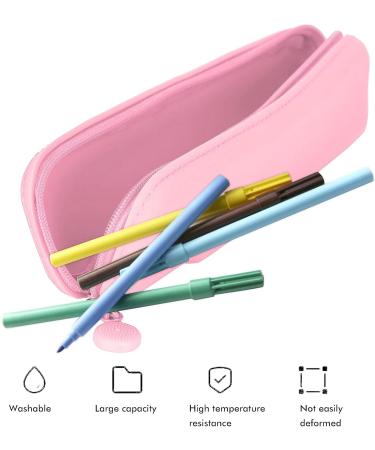 TOPINCN Silicone Pencil Case & Brush Bag - Mini Pink Accessories Organizer for School & Travel - Buy Online on SooperMarket.com