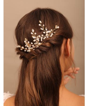 Chargances Crystal Bridal Pearl Hair Pins Set Wedding Rhinestone Hair Pins Elegant Pearl Beaded Wedding Hair Accessories for Women and Girls (Rose Gold) - Buy Online on SooperMarket.com