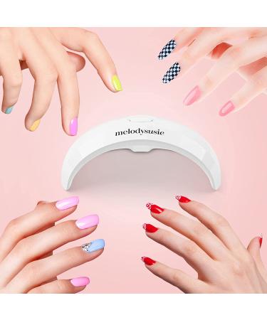 Melodysusie Mini Pocket UV LED Nail Lamp - Portable Gel Nail Light for Fast Curing | 2 Timers, Manicure Nail Dryer for Home & Travel - White - Buy Online on SooperMarket.com