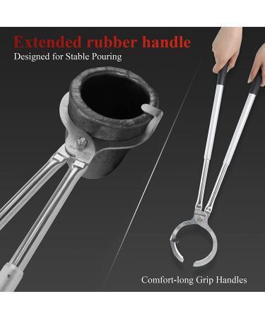 26.8 Stainless Steel Crucible Tongs for 6KG Graphite Crucibles - Heavy Duty Clamp Pliers for Jewelry Casting - Buy Online on SooperMarket.com