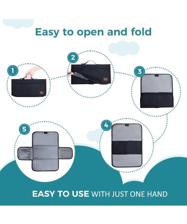 Gloppie XXL Waterproof Baby Wrap & Changing Pad - Compact Diaper Mat for Babies & Toddlers | Portable Travel Winding Mat - Black - Buy Online on SooperMarket.com