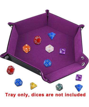 SIQUK Double Sided Dice Tray - Folding Hexagon PU Leather and Velvet Holder - Buy Online on SooperMarket.com