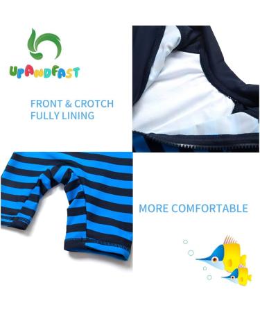 UPF 50+ Baby Boy Swimwear Set with Sun Hat | Navy One Piece Zip Swimsuit | 3-6 Months - Buy Online on SooperMarket.com