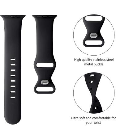 Acrbiutu Silicone Sport Band for Apple Watch 38/40/41mm - Black, S/M - Buy Online on SooperMarket.com