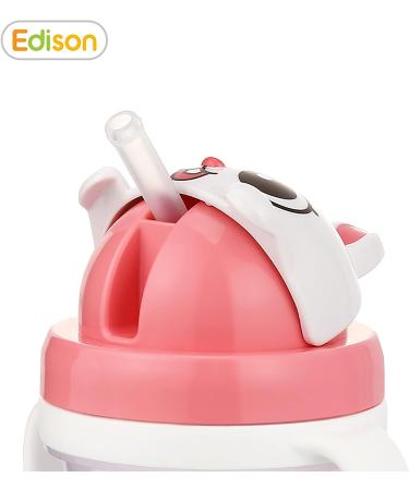Edison Friends 3D Non-Spill Straw Cup - BPA Free, Platinum Silicone, White Rabbit Design | 10.1 Oz - Made in Korea - Buy Online on SooperMarket.com