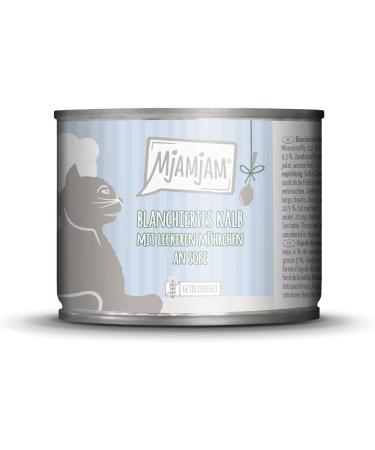 Mjamjam Premium Wet Cat Food - Grain-Free Blanched Calf & Carrot Sauce 6-Pack (6 x 185g) - Extra Meat For Healthy Feline Nutrition - Buy Online on SooperMarket.com