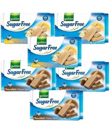 3 x Mixed Gullon Sugar Free Chocolate Flavour Wafer With Sugar Free Vanilla Flavour Wafer (70g x3)