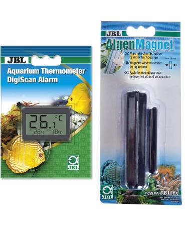 JBL 6122100 Digiscan alarm aquarium thermometer gray & disc cleaning magnet 61292 for aquarium slices JBL algae magnet m bundle with disc cleaning magnet m