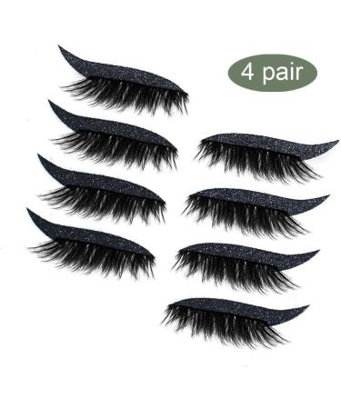 Dajidafu 4 Pairs Eyeliner Decal Eyelash Sticker Lady Accessories Self-adhesive Dating Prop Multipurpose Makeup Tool Eyelashes Type 4 - Buy Online on SooperMarket.com
