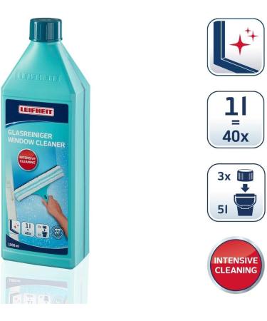Leifheit Glass Cleaner Concentrate 1000 ml Leifheit Window Cleaner Liquid Glass Cleaner with Special Shine Alcohol Ensures Streak-Free Clean Windows - Buy Online on SooperMarket.com