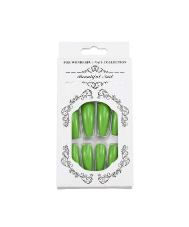Brishow Light Green Artificial Long False Acrylic Nails - 24pcs Full Cover Press-On Nails for Women & Girls - Buy Online on SooperMarket.com