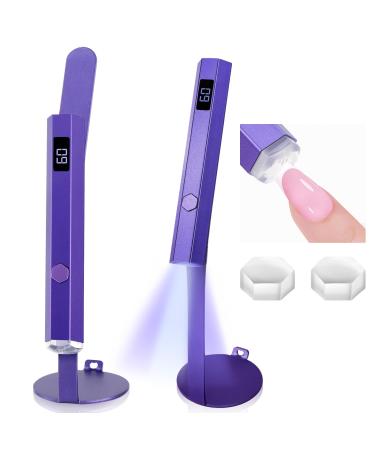 SAVILAND Handheld Magnetic U V Light for Nails: 2-in-1 Fast Curing U V Nail Dryer Nail Stamper Magnetic Stand Wireless Handheld LCD Display Screen Nail Light Portable Mini Nail Dryer Gel Lamp Light