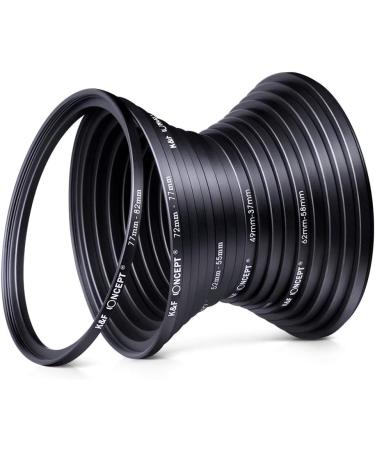 K&F Concept 18-Piece Filter Ring Adapter Kit - Metal Stepping Rings Set for Camera Lens Filters (Black) - Buy Online on SooperMarket.com