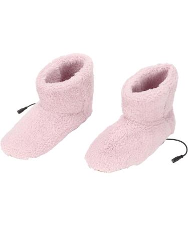 Comforting Heated Foot Warmer - USB Electric Plush Heat Shoes in Pink for Cozy Winter Relaxation - Buy Online on SooperMarket.com