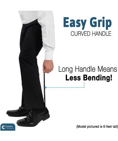 Comfy Clothiers 16.5-inch Long Handled Metal Shoe Horn - Heavy Duty Steel Shoehorn for Boots and Shoes - Buy Online on SooperMarket.com