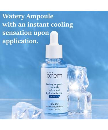 MAKEP:REM Safe me Relief Watery Ampoule - Lightweight Quick Absorbing Facial Ampoule for Oily & Dry Skin - 50ml - Buy Online on SooperMarket.com