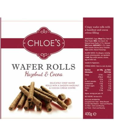 Chloe's Hazelnut & Cocoa Wafers 400g - Buy Online on SooperMarket.com