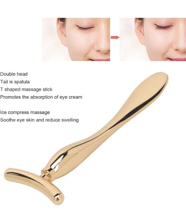 Eye Cream Massage Stick - T-Shaped Zinc Alloy Applicator for Puffiness Reduction - Gold Facial Massager - Buy Online on SooperMarket.com