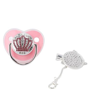 Shop Bling Baby Pacifier - Rhinestone Crown Ultra Soft Silicone BPA Free - Safe Toddler Pacifier Size M (Pink) | Fast International Shipping - Buy Online on SooperMarket.com