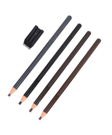 Professional Waterproof Microblading Eyebrow Pencil Set - 4 Pieces for Perfect Make-Up | 2 Brown 1 Gray 1 Black | Ideal for Delicate Beauty Looks - Buy Online on SooperMarket.com