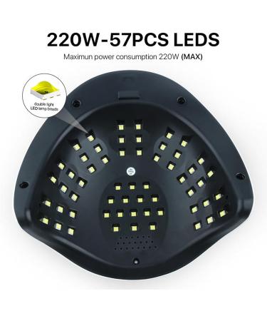 Yurayisen 220W UV LED Nail Lamp for Gel Polish 4 Timers Large Space Gel Curing Lamp Nail Dryer - Buy Online on SooperMarket.com