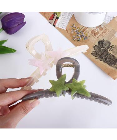 Vctitil Five-pointed Star Acrylic Hair Claws Hair Clips Ponytail Holders Shark Clip Barrettes Hair Accessories for Women Girl Thin Thick Hair(pink) - Buy Online on SooperMarket.com
