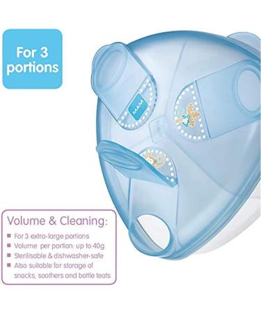 MAM Milk Formula Dispenser - 40g Per Serving, Three Servings Storage, Blue Baby Milk Powder Box - Buy Online on SooperMarket.com