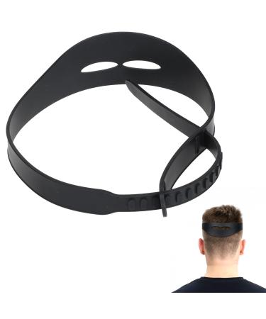 Neckline Shaving Template Soft Adjustable Hair Trimming Guide Band Black Silicone Hair Cutting Guide Tool Easy Use DIY Self-Haircutting System for Home Hair Clipper Cuts Accessories Men