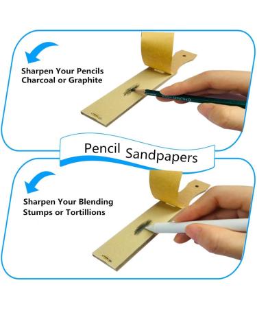 24 Pieces Blending Stumps & Tortillions Set with Sandpaper Sharpener, Pencil Extension, Eraser - Art Drawing Kit - Buy Online on SooperMarket.com