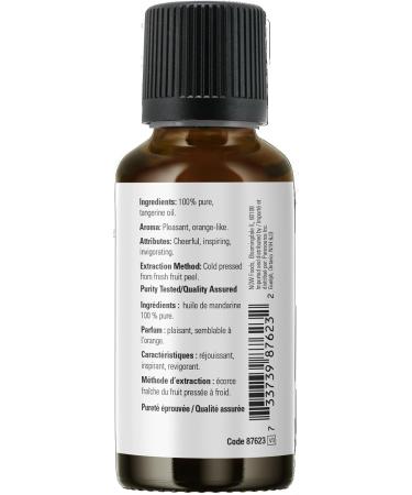 NOW Essential Oils Tangerine Oil Cheerful Aromatherapy Scent Cold Pressed 100% Pure Vegan Child Resistant Cap 30mL - Buy Online on SooperMarket.com