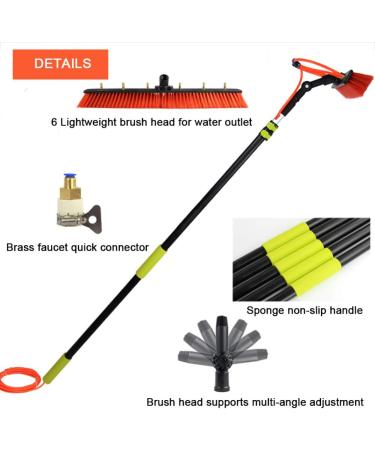 photovoltaic cleaner window cleaning pole 3.6-11m Window Cleaning Pole Water Fed Telescopic Brush Extendable Cleaner Conservatory Roof Photovoltaic Panel Cleaning Tool / 9m / 30ft - Buy Online on SooperMarket.com