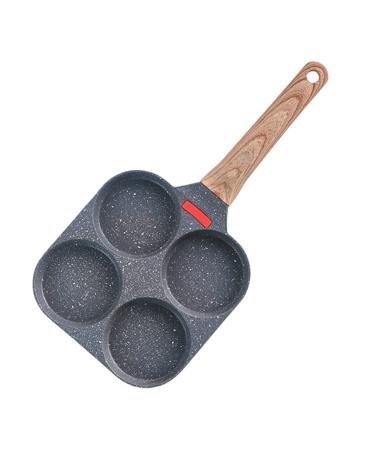 DELURA Saucepan Egg Frying Pan Multifunction Hamburger Steak Pan Wooden Handle Cooking Pan Cooking Utensils Wok Orange