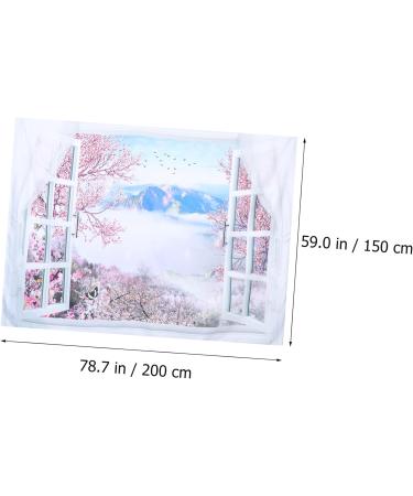 HOMSFOU 2pcs Japanese Cherry Blossom Tapestry Large Carpet Flower Sticker Sofa Cover Flower Wall Decor Flowers Christmas Decor Japanese-style Wall Tapestry Polyester (polyester) 200x150cmx2pcs As Shownx2pcs - Buy Online on SooperMarket.com