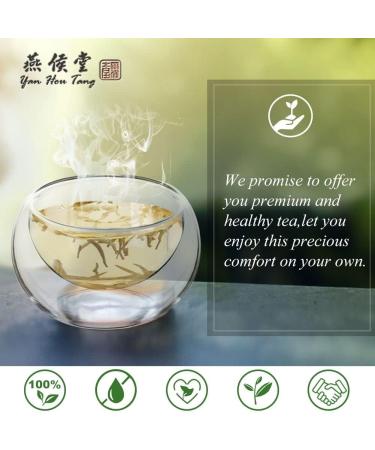 Yan Hou Tang Chinese White Silver Needle Tea Loose Leaf - 100g Natural Premium High Mountain Leaves Antioxidants for Teeth & Skin Health White Tea - Buy Online on SooperMarket.com