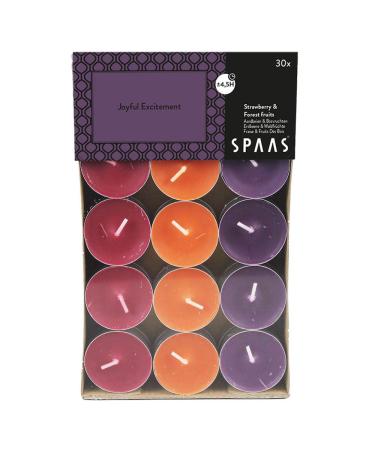 Spaas 30 Scented Tealights Assorted Colours 4.5 Hours Joyful Excitement Aubergine Aubergine Joyful excitement